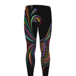 Colorful Rooster Print Men's leggings