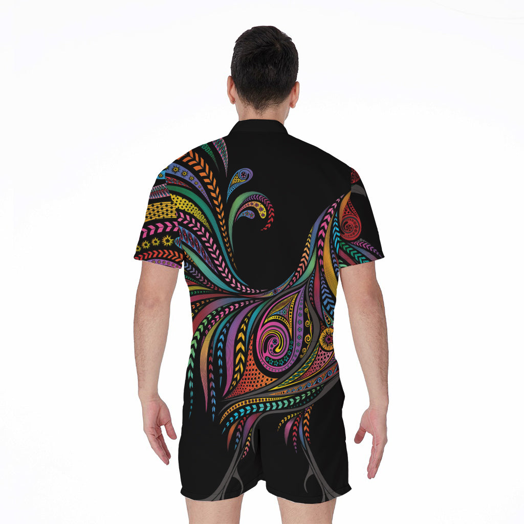 Colorful Rooster Print Men's Rompers