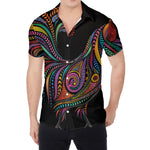 Colorful Rooster Print Men's Shirt