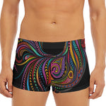 Colorful Rooster Print Men's Short Boxer Briefs