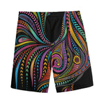 Colorful Rooster Print Men's Sports Shorts