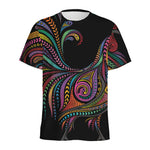 Colorful Rooster Print Men's Sports T-Shirt