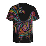 Colorful Rooster Print Men's Sports T-Shirt