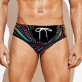Colorful Rooster Print Men's Swim Briefs
