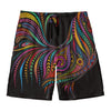 Colorful Rooster Print Men's Swim Trunks