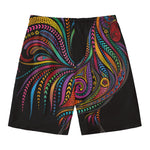 Colorful Rooster Print Men's Swim Trunks