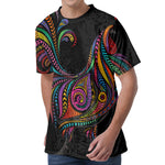 Colorful Rooster Print Men's Velvet T-Shirt