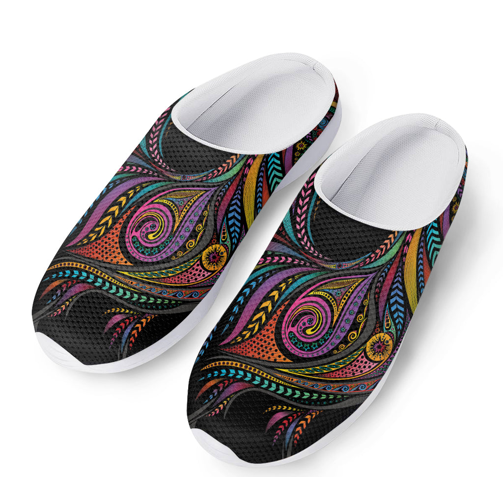 Colorful Rooster Print Mesh Casual Shoes
