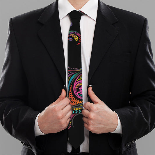 Colorful Rooster Print Necktie