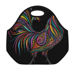 Colorful Rooster Print Neoprene Lunch Bag