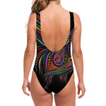 Colorful Rooster Print One Piece Swimsuit