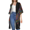 Colorful Rooster Print Open Front Beach Cover Up