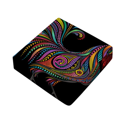 Colorful Rooster Print Outdoor Seat Cushion Cover