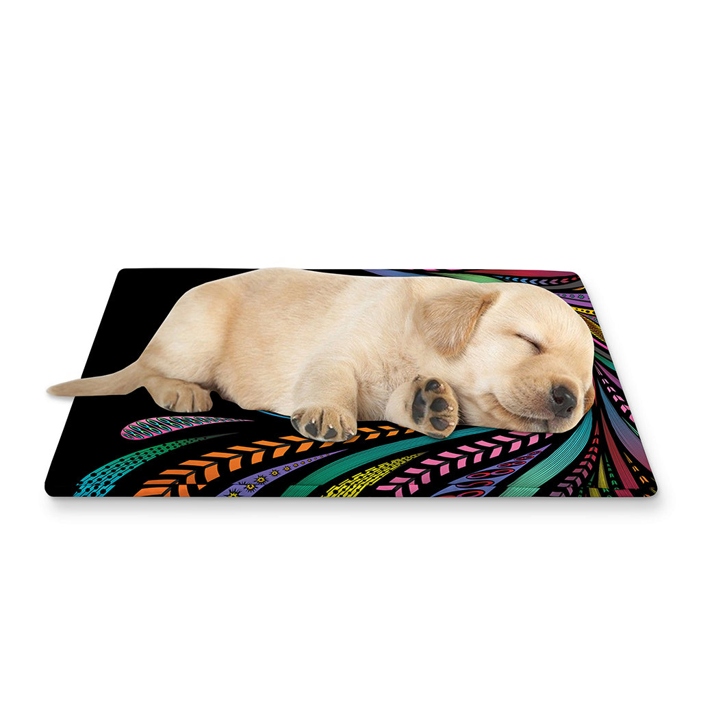 Colorful Rooster Print Pet Cooling Mat Cover