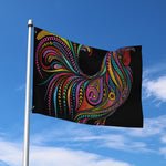 Colorful Rooster Print Polyester Flag