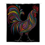 Colorful Rooster Print Polyester Shower Curtain