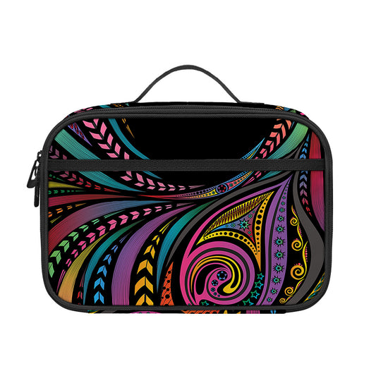 Colorful Rooster Print Portable Lunch Bag