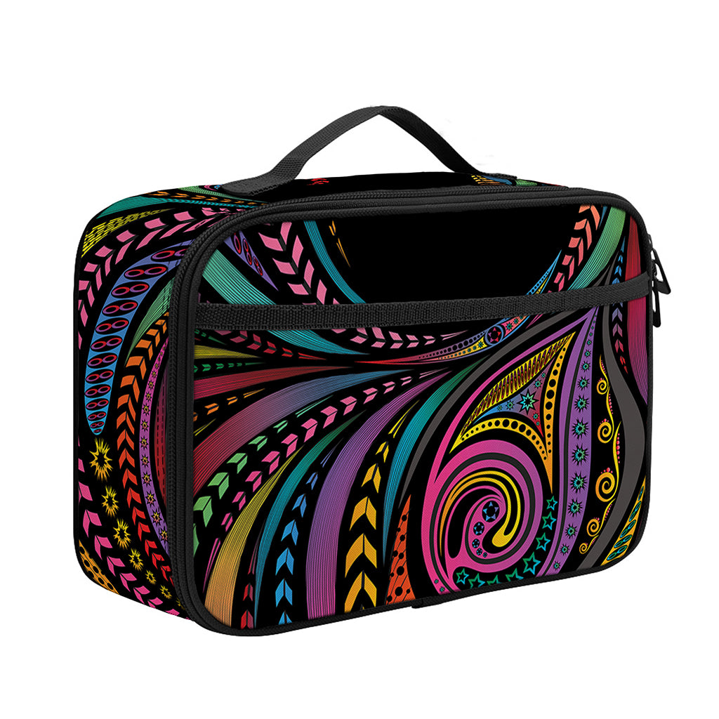 Colorful Rooster Print Portable Lunch Bag