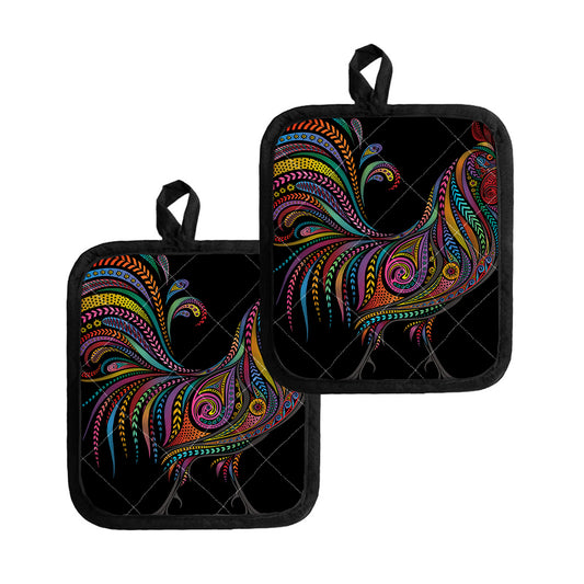 Colorful Rooster Print Pot Holders