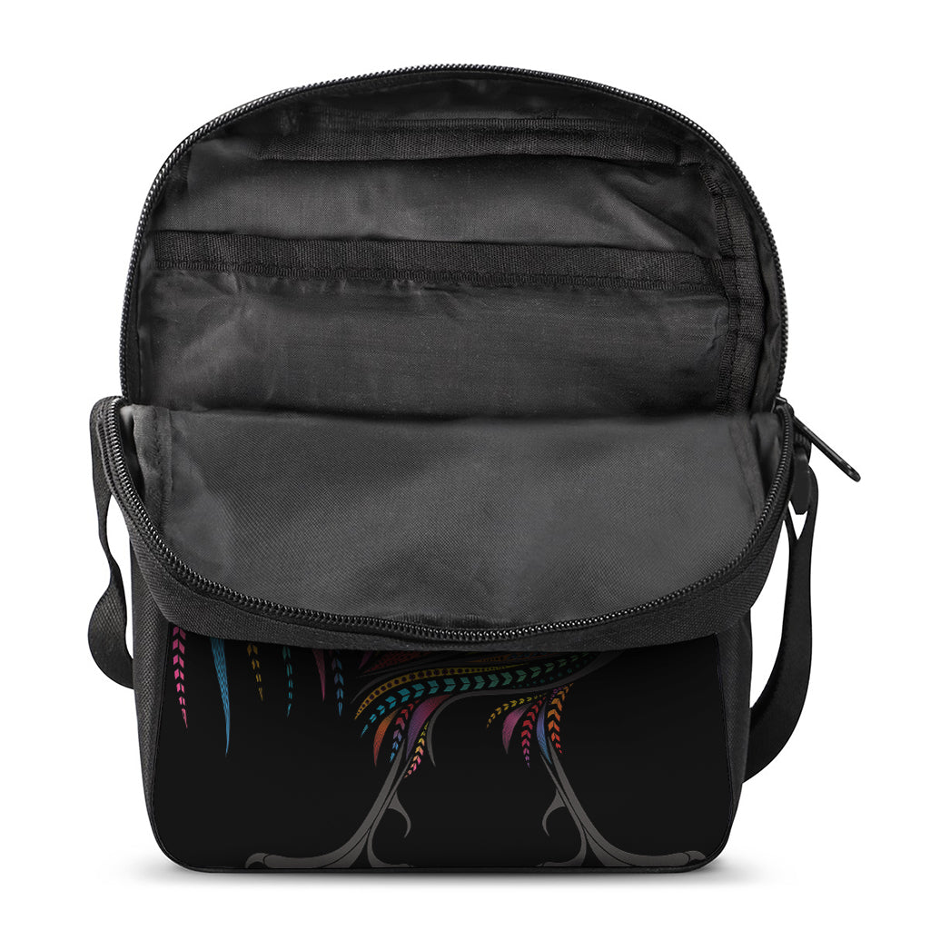Colorful Rooster Print Rectangular Crossbody Bag