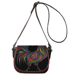 Colorful Rooster Print Saddle Bag