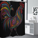 Colorful Rooster Print Shower Curtain