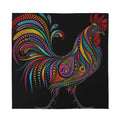Colorful Rooster Print Silk Bandana