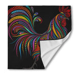 Colorful Rooster Print Silk Bandana