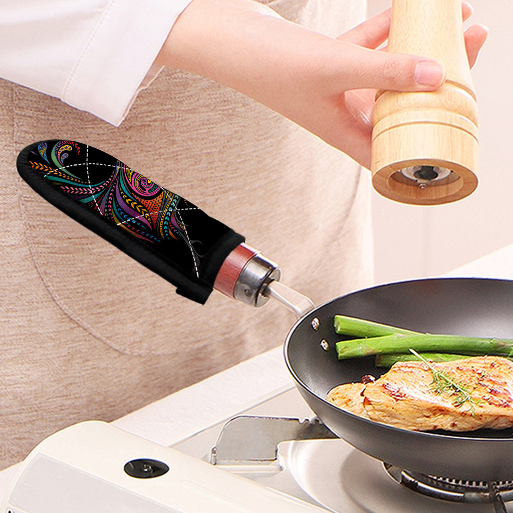 Colorful Rooster Print Skillet Handle Cover