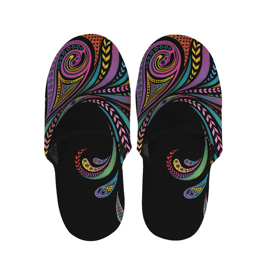 Colorful Rooster Print Slippers