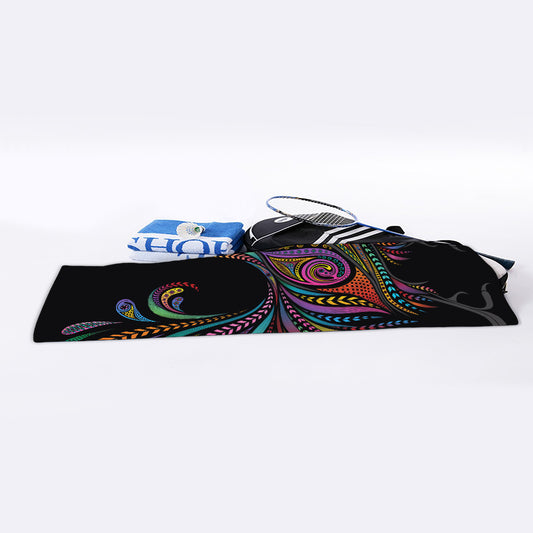 Colorful Rooster Print Sports Towel