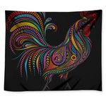 Colorful Rooster Print Tapestry
