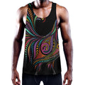 Colorful Rooster Print Men's Workout Tank Top