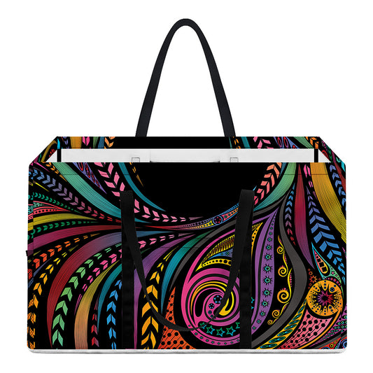 Colorful Rooster Print Utility Tote Bag