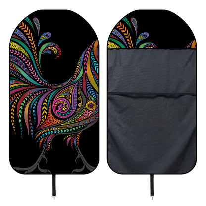 Colorful Rooster Print Waterproof Car Seat Cover