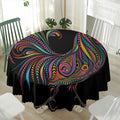 Colorful Rooster Print Waterproof Round Tablecloth