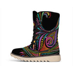 Colorful Rooster Print Winter Boots
