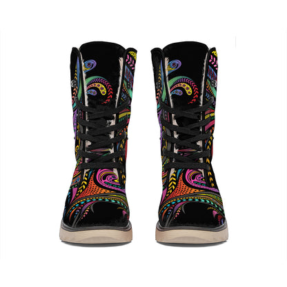 Colorful Rooster Print Winter Boots
