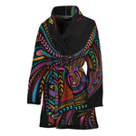 Colorful Rooster Print Women's Bathrobe