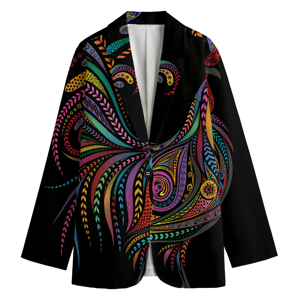 Colorful Rooster Print Women's Blazer