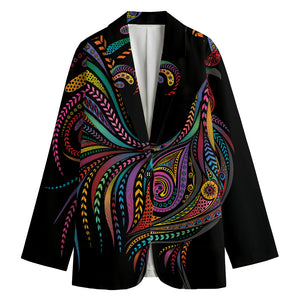 Colorful Rooster Print Women's Blazer