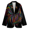 Colorful Rooster Print Women's Cotton Blazer