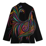 Colorful Rooster Print Women's Cotton Blazer