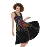 Colorful Rooster Print Women's Sleeveless Dress