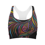 Colorful Rooster Print Women's Sports Bra