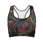 Colorful Rooster Print Women's Sports Bra