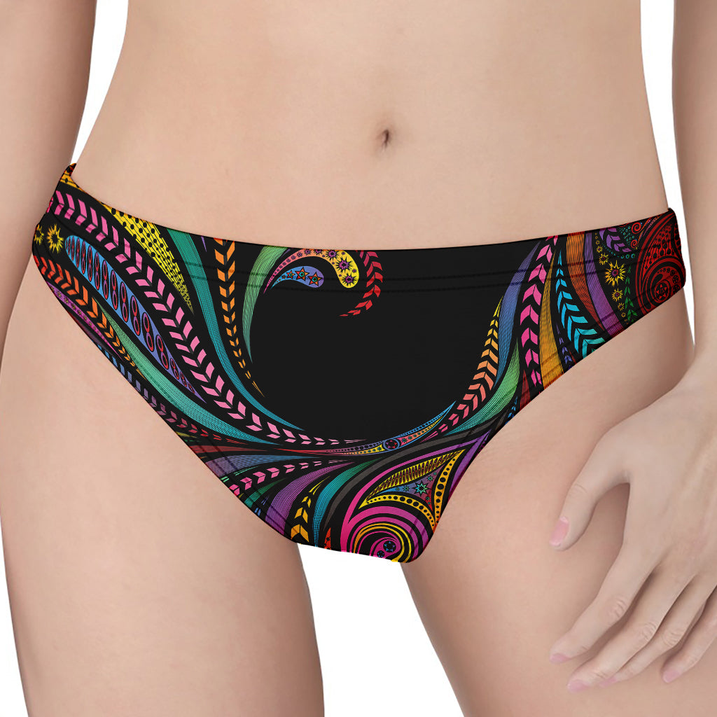 Colorful Rooster Print Women's Thong