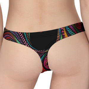 Colorful Rooster Print Women's Thong