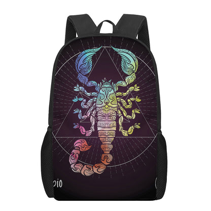 Colorful Scorpio Sign Print 17 Inch Backpack