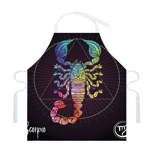Colorful Scorpio Sign Print Adjustable Apron